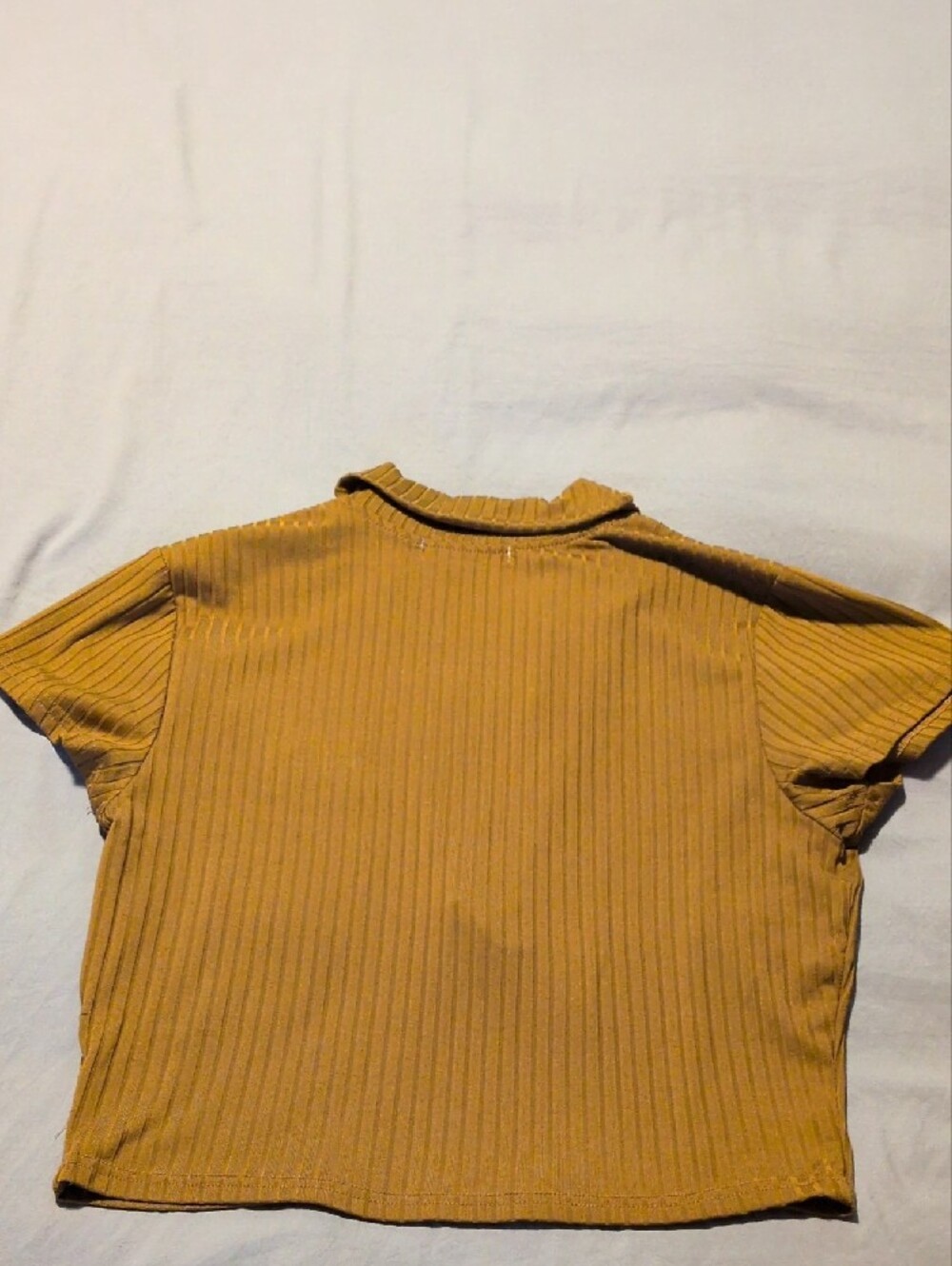 V-Neck Ribbed Polo Crop Top - Picture 3 of 3